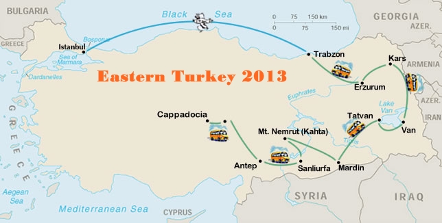 Eastern Turkey Tour2011 Map